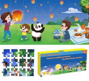 China Moon Cake Story Mid-Autumn Festival Floor Puzzle Toys For Kids on sale 