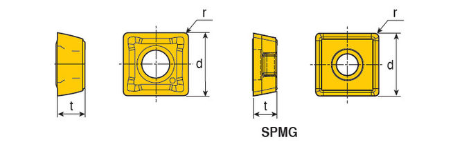 Tungeten Carbide Indexable U Drill Inserts SPMG Series SPMG05 / 06 / 08 / 09 /14
