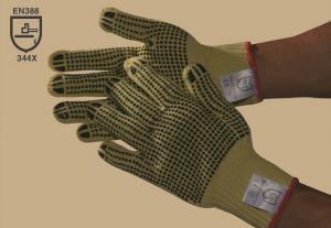 China 100 % Kevlar double-side PVC dotted glove,cut resistance,Non-slip,Gauge10 on sale 