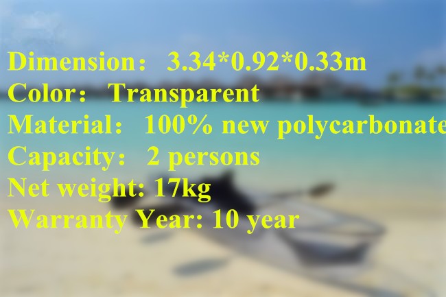 New design Manufacturer Transparent polycarbonate boat /clear fishing boat/ crystal pc canoe