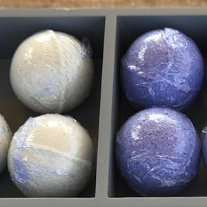 Bath Bombs packaged with 6x6 inch shrink wrap bags by Supply Friend
