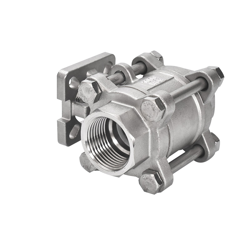 Stainless Steel Female Thread 3 Piece Ball Valve with ISO 5211