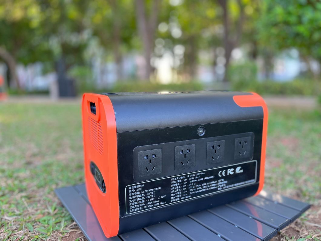 Fast Charging Portable 2200W Solar Power Station USB Type-C Rechargeable Mobile Power Supply for Mobile Phone Laptops