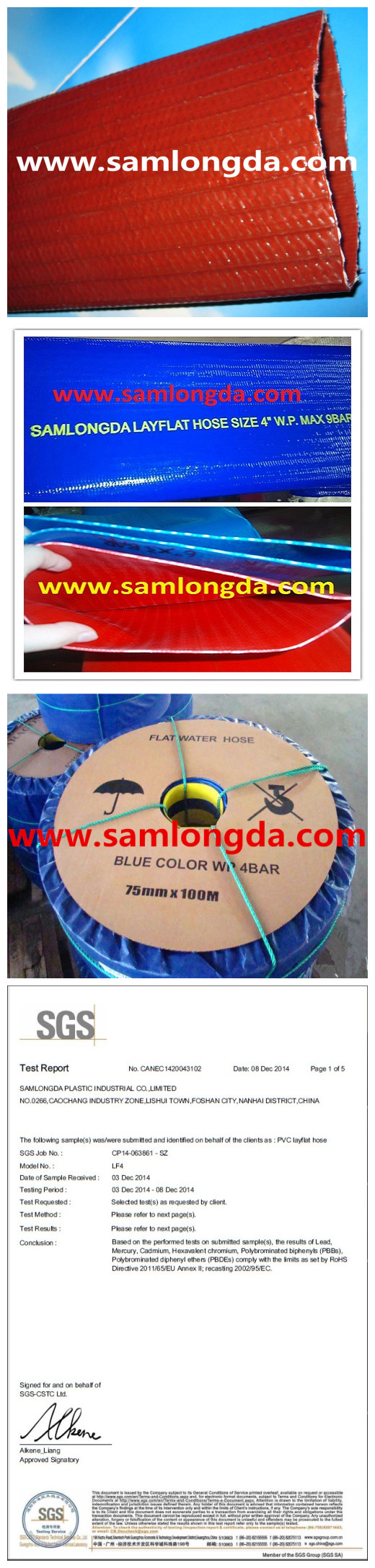 Agriculture PVC Layflat Hose for Irrigation & Water (3/4