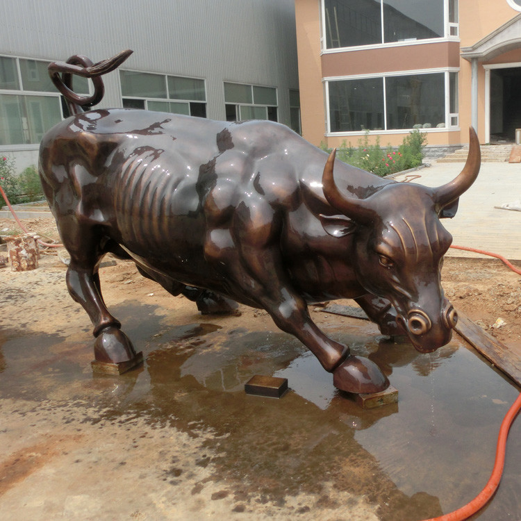 Large Animal Statues Outdoor Decoration Bull Bronze Sculpture