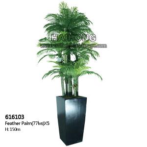 China 150cm Height Artificial Potted Floor Plants Feather Palm Tree on sale 