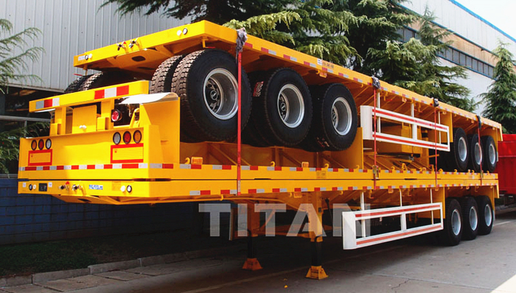 Tri Axle 40ft Container Delivery Flatbed Trailer for Sale in Ghana