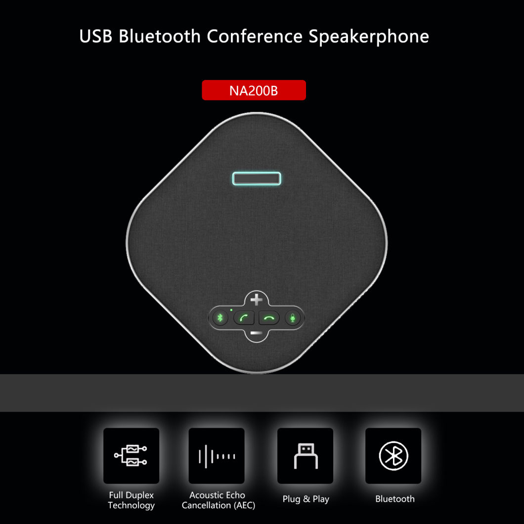 Tevo-Na200b New Arrival Daisy Chain Bluetooth Speakerphone USB2.0 Bluetooth Speakerphone for Conference Room