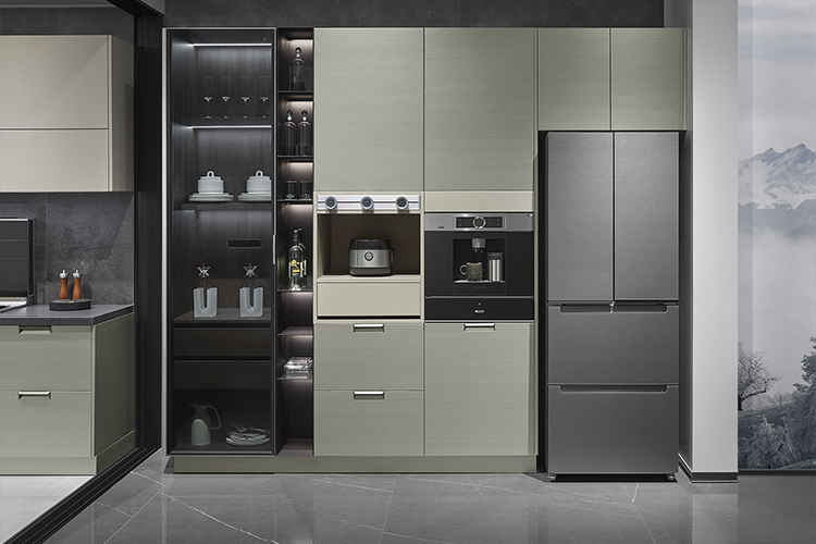 OPPEIN modern design stainless steel luxury kitchen cabinet