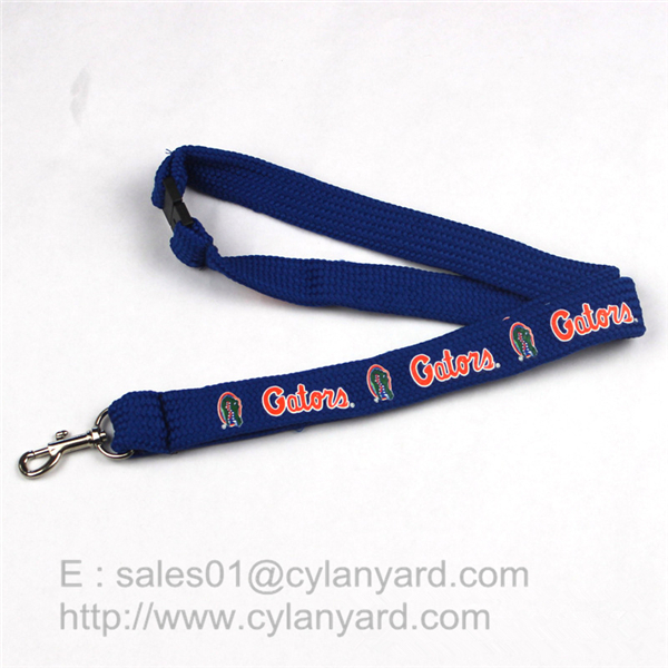 Blue lanyard with metal clasp hook