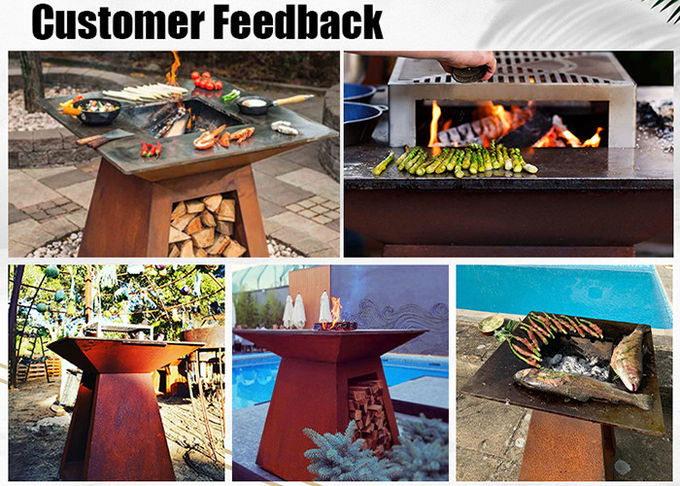 Outdoor Simple Custom Design Metal Heating Fire Pit Corten Steel BBQ Grill