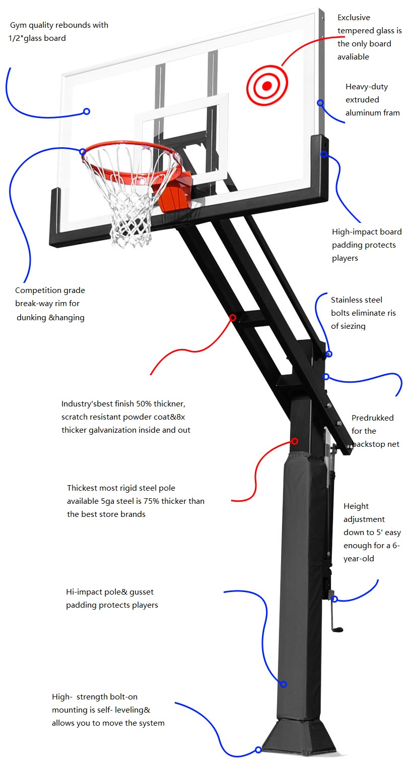 Height Adjustable Portable Basketball Stand