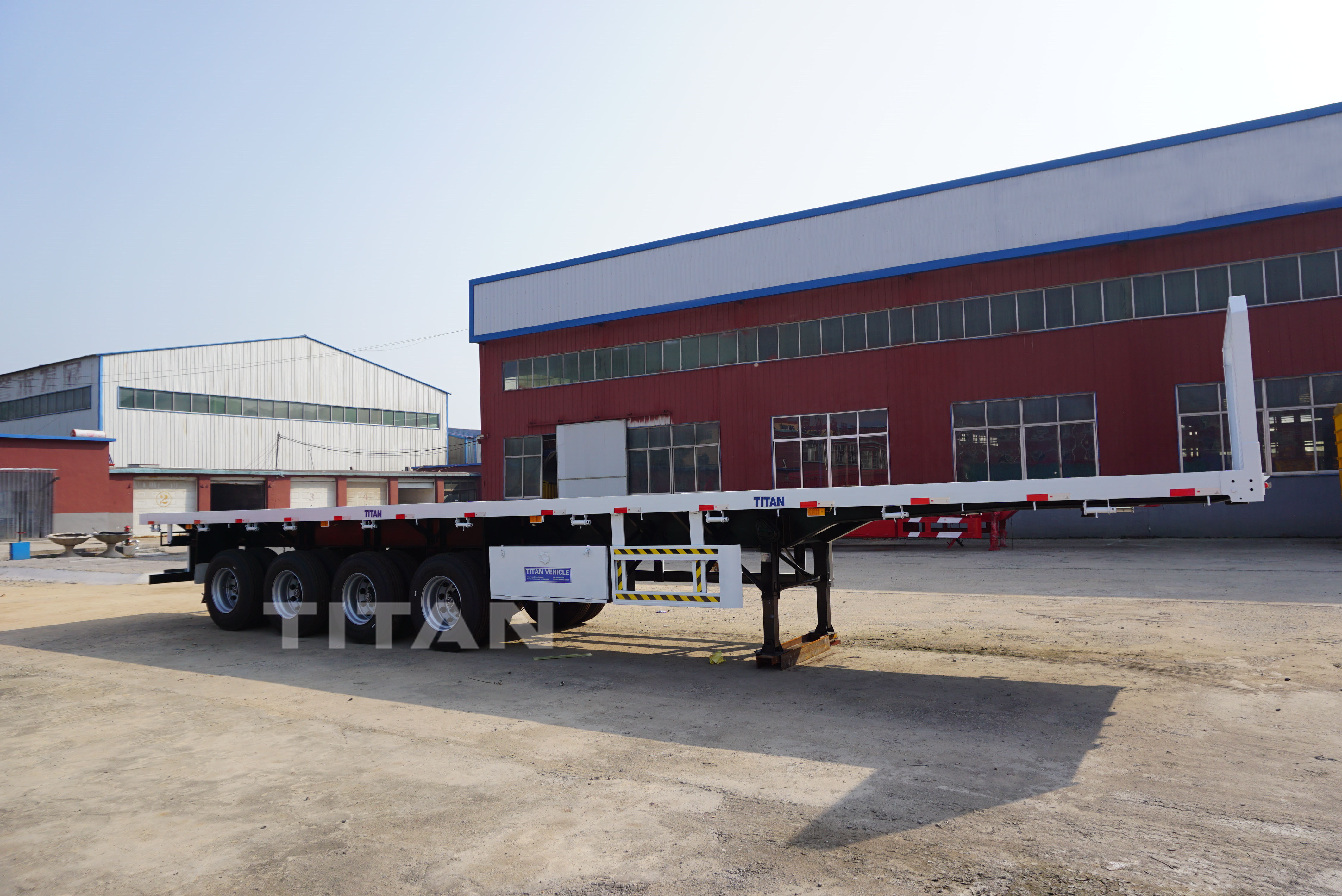 4 Axles Flat Bed Trailer with front board