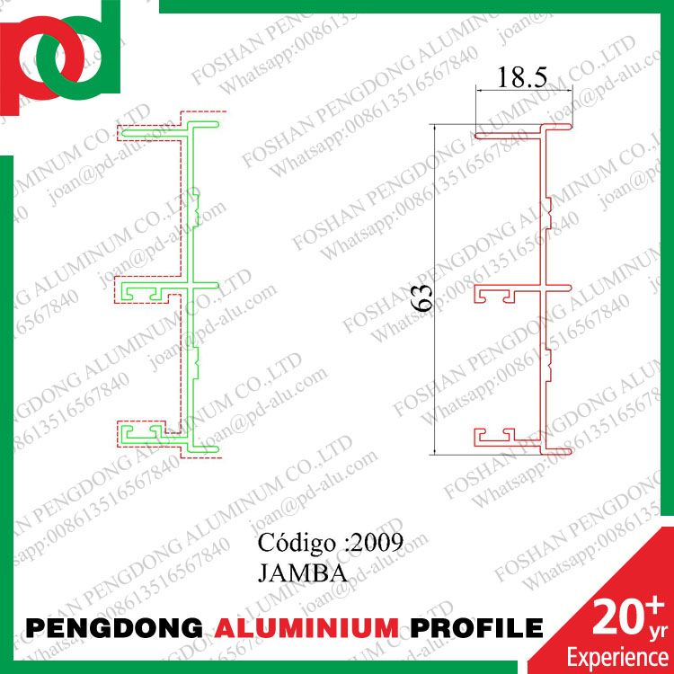 Perfiles De Aluminio Linea 20 Jamba Fabricante De China
