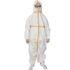 China Ppe Disposable Non Woven Isolation Gown Non Sterile With Long Sleeve on sale 