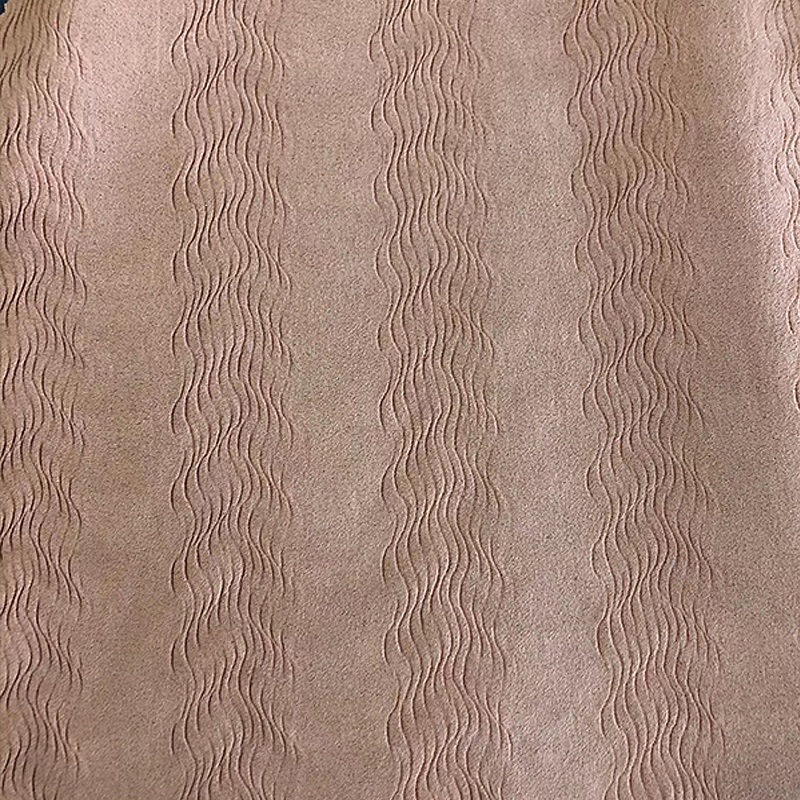 Fashion like suede stripe jacquard elastane textured woven double crinkle yarn dyed spandex polyester pleated fabric for dress