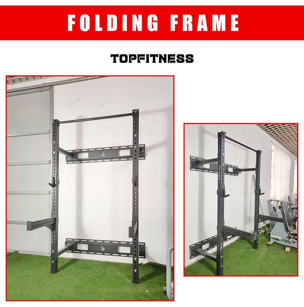 Strength Trainer Home Gym Fitness Equipment Wall Mounted Folding Squat Rack