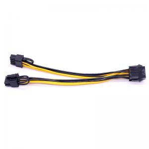 China yellow black PciE  Dual 8pin Gpu Video Card Power Cable Wire on sale 