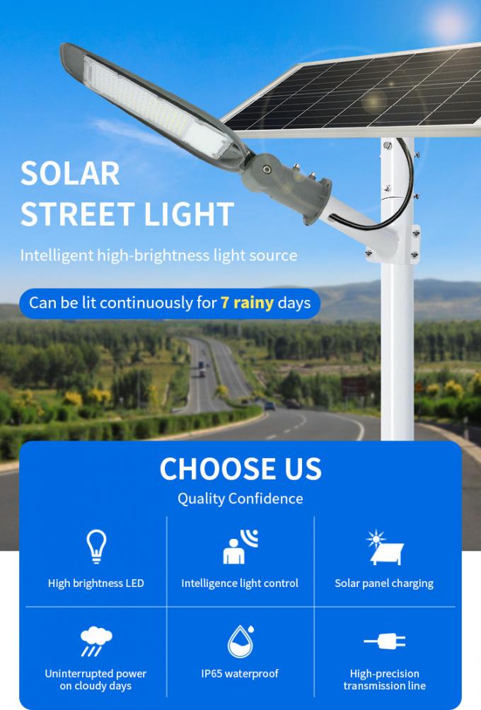 All In Two LED Solar Power Street Lights With Battery 300w 500w 1000w Smart Outdoor System 0