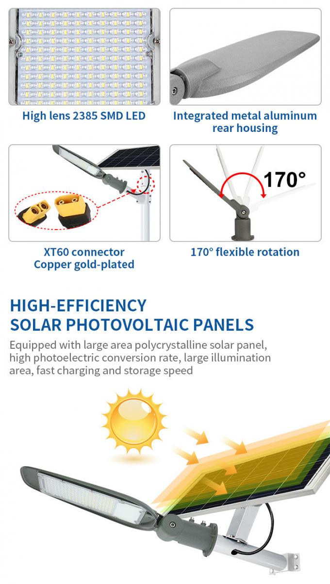 All In Two LED Solar Power Street Lights With Battery 300w 500w 1000w Smart Outdoor System 2