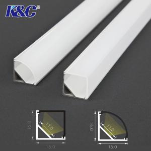 China LED Corner Aluminium Profile Extrusion Channel For Cabinet 45 90 Degree Angle Light on sale 