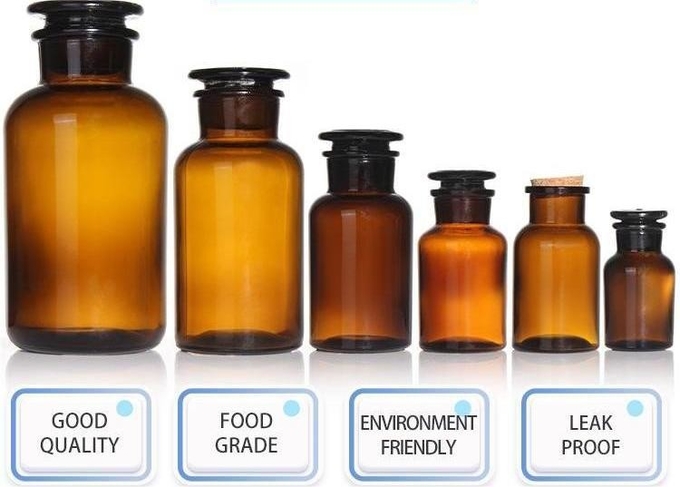 Reagent Brown Amber Glass Pharmacy Bottles Apothecary Jars 125ml 0