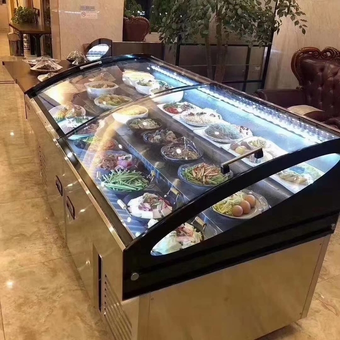 Ladder ice table seafood barbecue display commercial order fruit fishing preservation cabinet 5