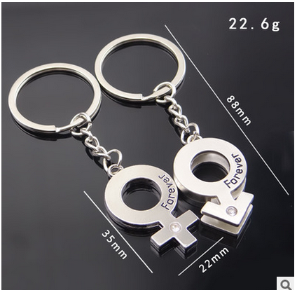 Promotion Creative 3d metal couple love fashion pendant Gifts Keychain