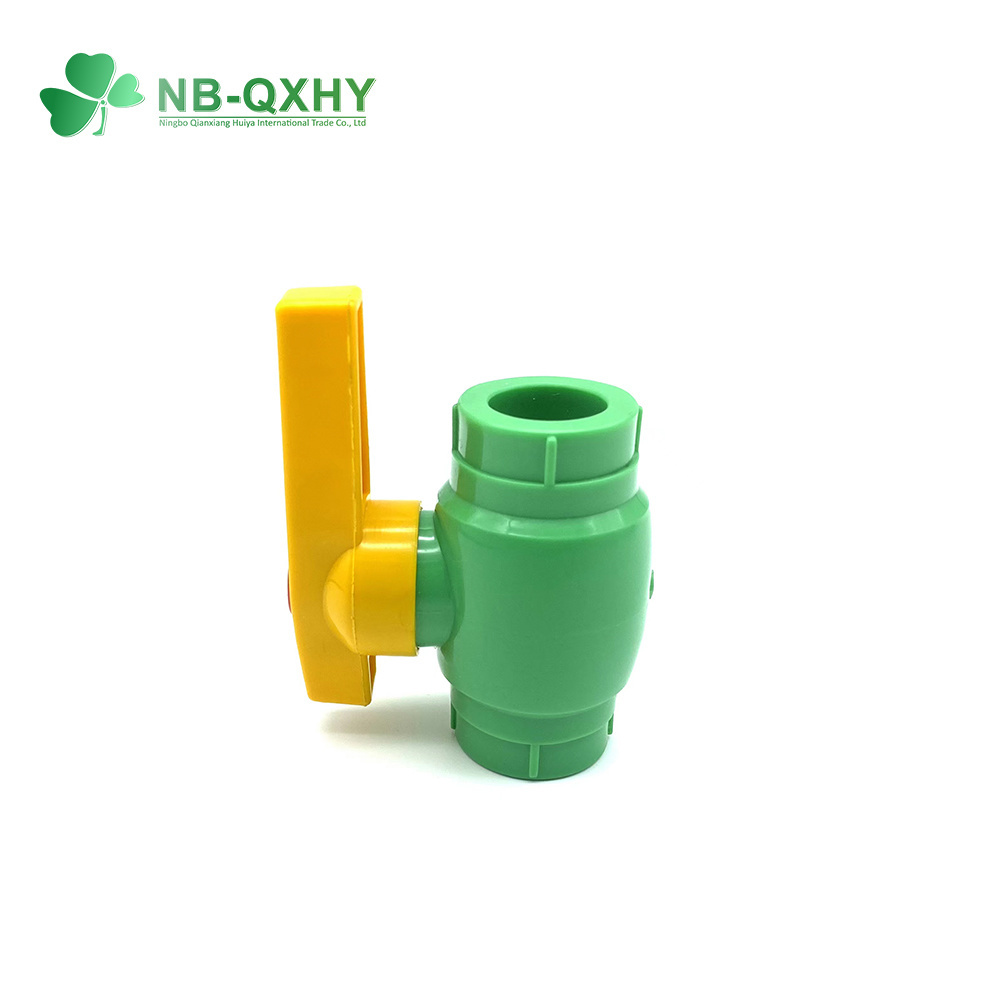 Green/White Plastic Brass PPR Pipe Fitting Water Ball Valve for Plumbing System