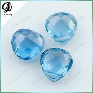 China Synthetic Spinel Water Drop Gemstone Beads Aquamarine Stone on sale 