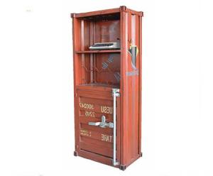 China 1 Door Orange Industrial Metal Shipping Container Bar Cabinet on sale 