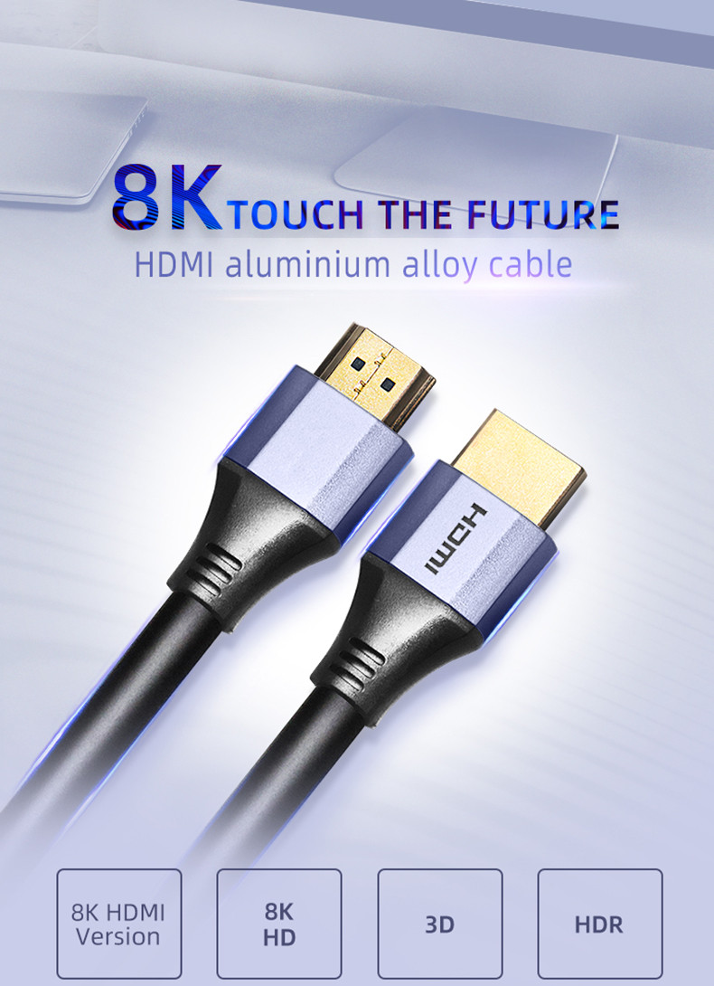 Source Factory High Quality Newest 28Awg High Speed Hdmi 48Gbps Custom Logo 8K Hdmi Cable For Hdtv Ps4