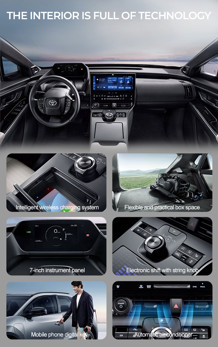 THE INTERIOR IS FULL OF TECHNOLOGY 6 Intelligent wireless charging system 7-inch instrument panel Mobile phone digital kew Flexible and practical box space Electronic shift with string knc Automa ditioner