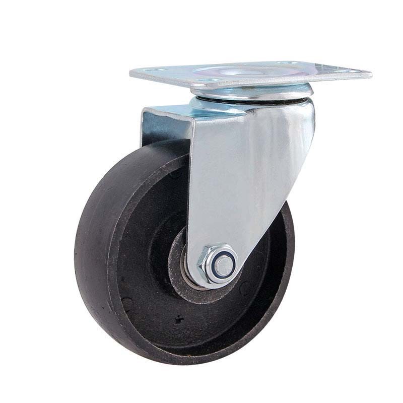 European Industrial Total Lock Brake Threaded Stem Caster with Rubber Castor Wheel