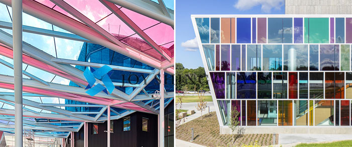 applications of art colored laminated glass