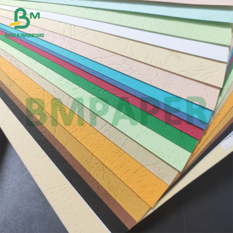 Colorful Uncoated 230gsm Leather Grain Paper A4 A3+ Binding Cover Paper