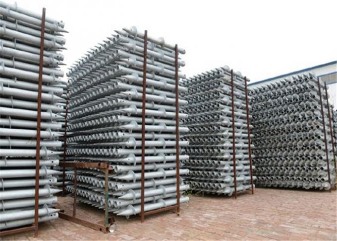 Silver Ground Screw Piles Q235 Galvanized Steel 76MM Helical Earth Anchor