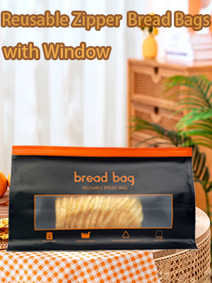 zipper bread bag with window