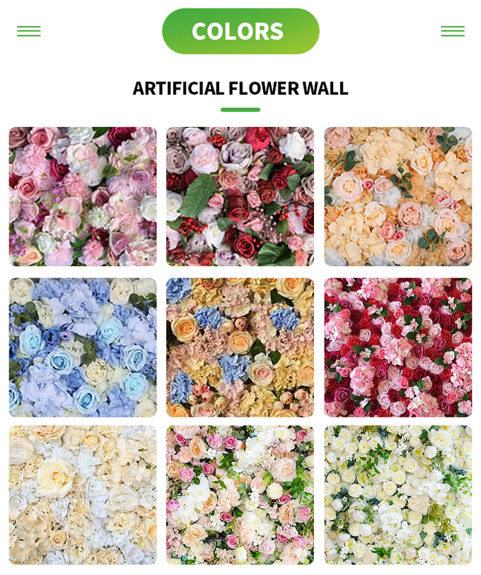 Customized Artificial Hanging Flower Wall Panels Wedding Backdrop 2