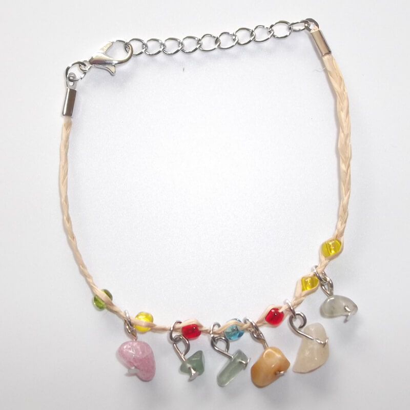 Multicolor semi-Gemstone Charms Bracelet