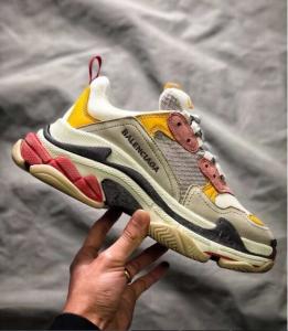 China BALENCIAGA RETRO DADDY PINK&YELLOW&GREY RUNNING SHOES BEST SELLER on sale 