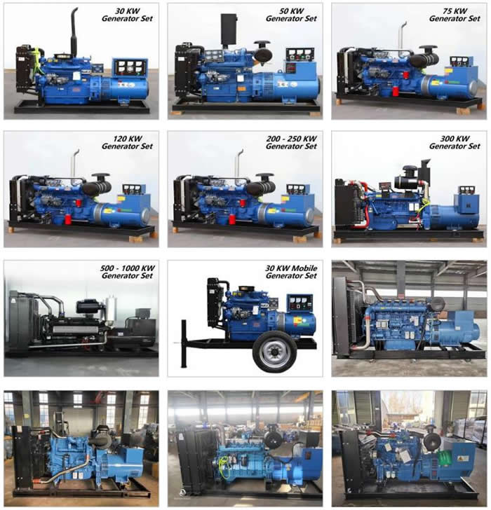 Diesel generator power range from 20 KW to 3000 KW: