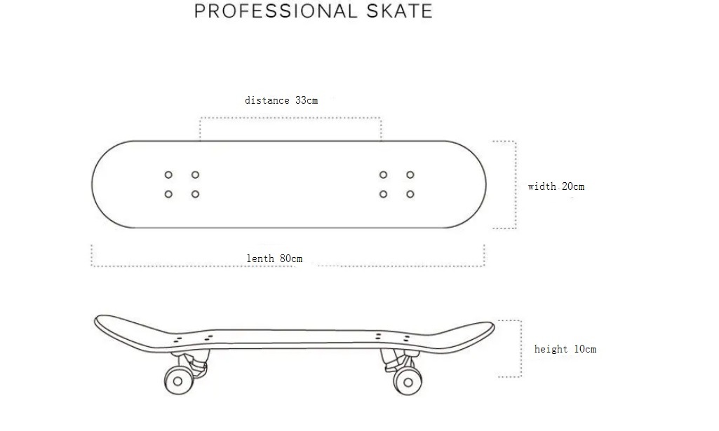 2023 Customized 7ply Maple Wholesale Double Kick Professional Skateboard