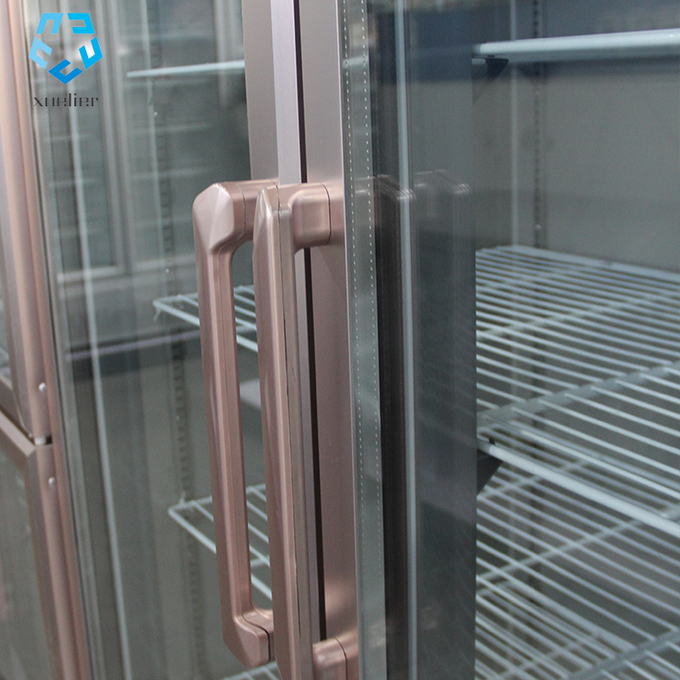 Upper Double Glass Door Stainless Steel Freezer 4 Door Commercial 6