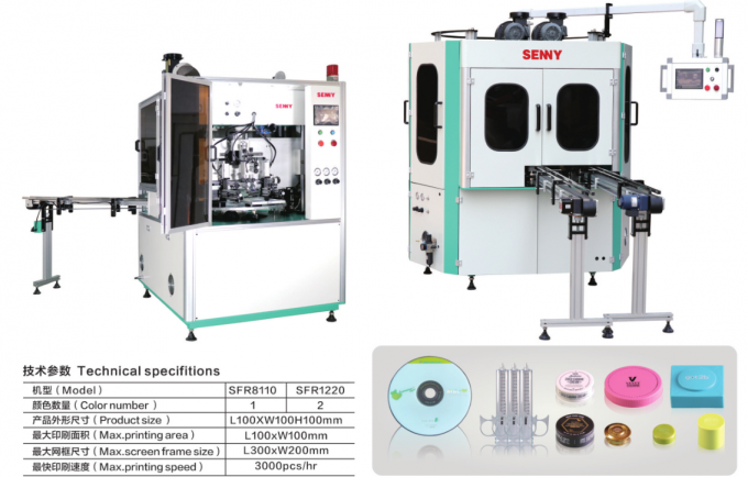 2 Station 50pcs/Min Automatic Screen Printing Equipment 100x100mm For Cap 0