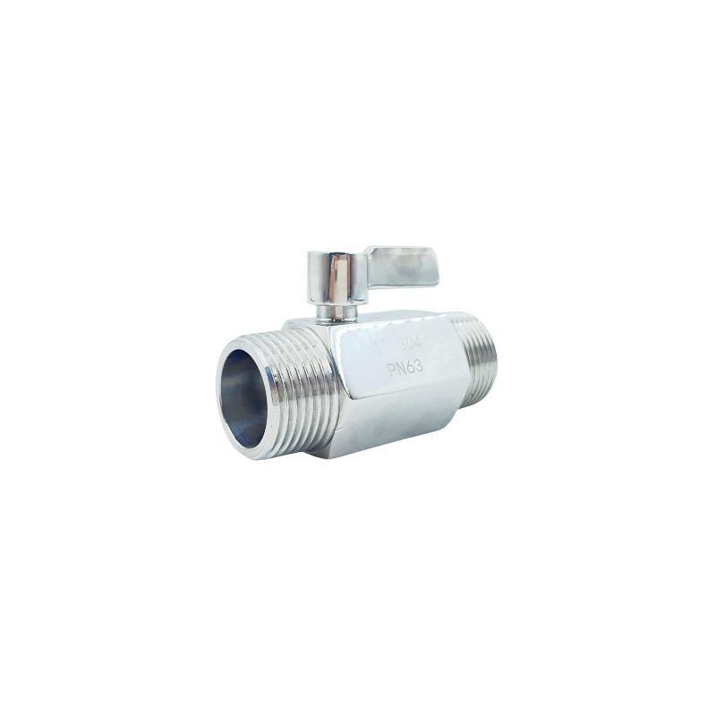 Pn 63 Double Male Thread Mini Ball Valve with Stainless Steel Handle
