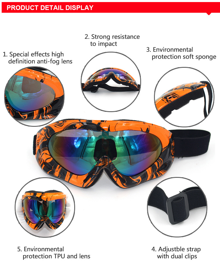 UV400 Safety Protactive Scrooter Eyewear Dirt Bike Racing Goggle