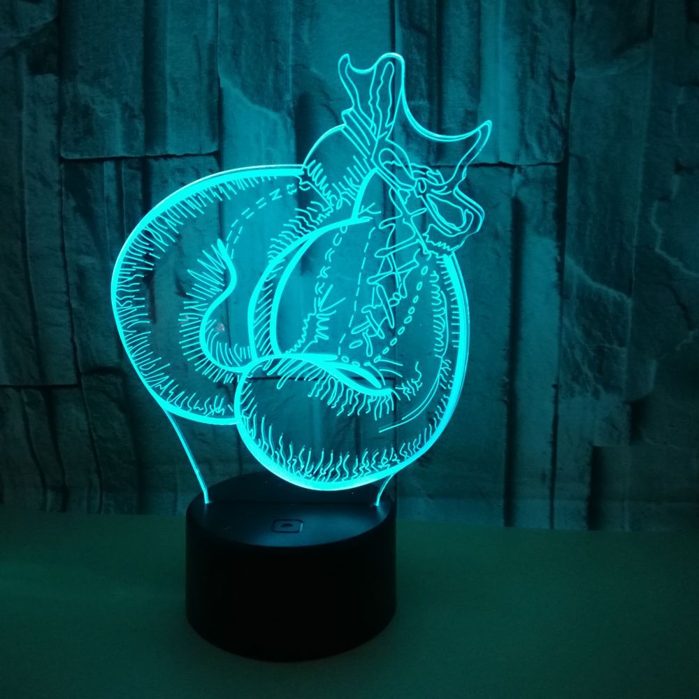 Custom OEM company logo sports explosion models boxing gloves 3D colorful night lights lamp