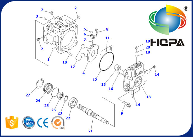 708-3S-00511KT 708-3S-00511 Hydraulic Main Pump Seal Kit for Komatsu PC35MR-2