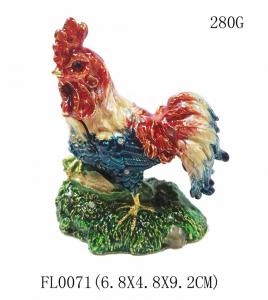 China Wholesale rooster metal jewelry box rooster decorative box fashion rooster cock  jewelry box on sale 